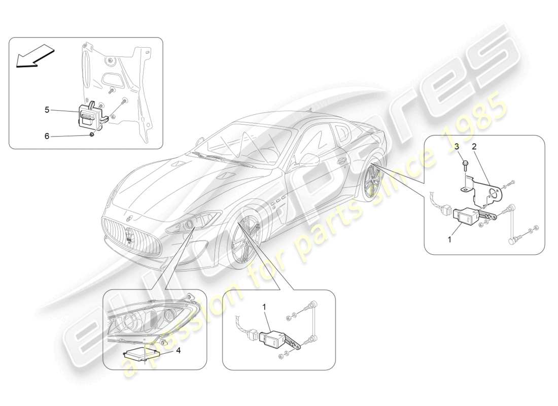 maserati granturismo mc stradale (2013) lighting system control part diagram