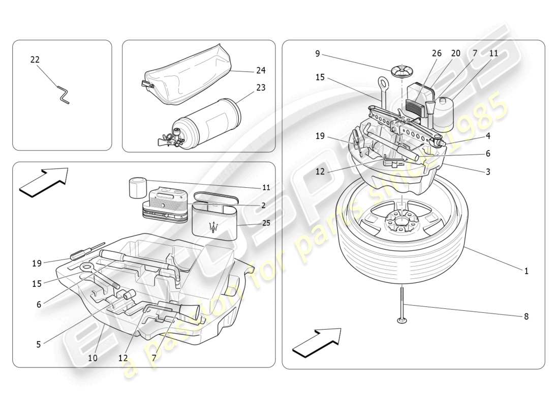 maserati ghibli fragment (2022) standard provided part diagram