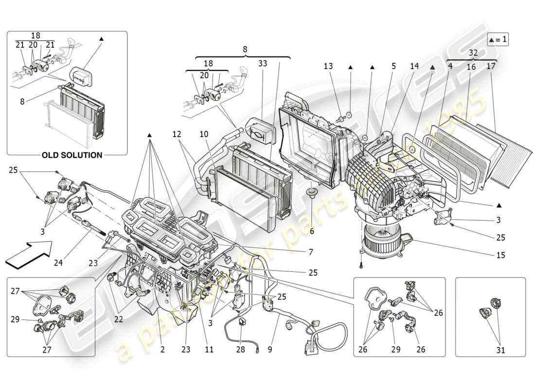 maserati ghibli fragment (2022) a/c unit: dashboard devices part diagram