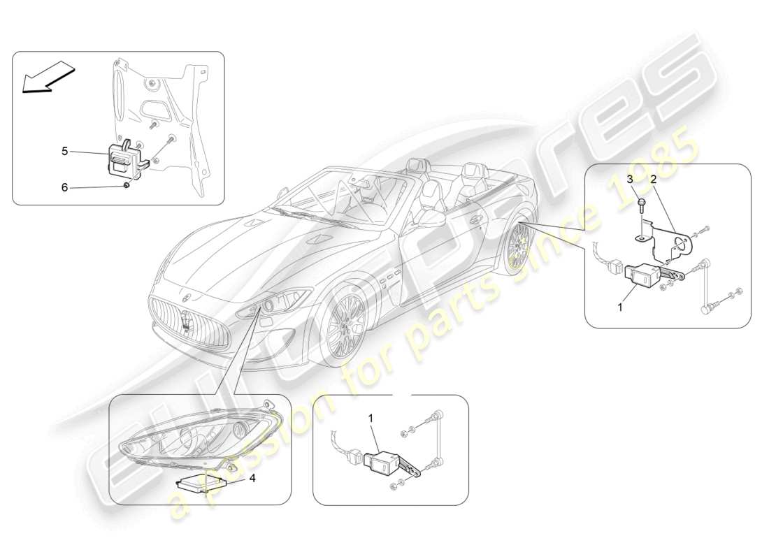 maserati grancabrio mc (2013) lighting system control part diagram