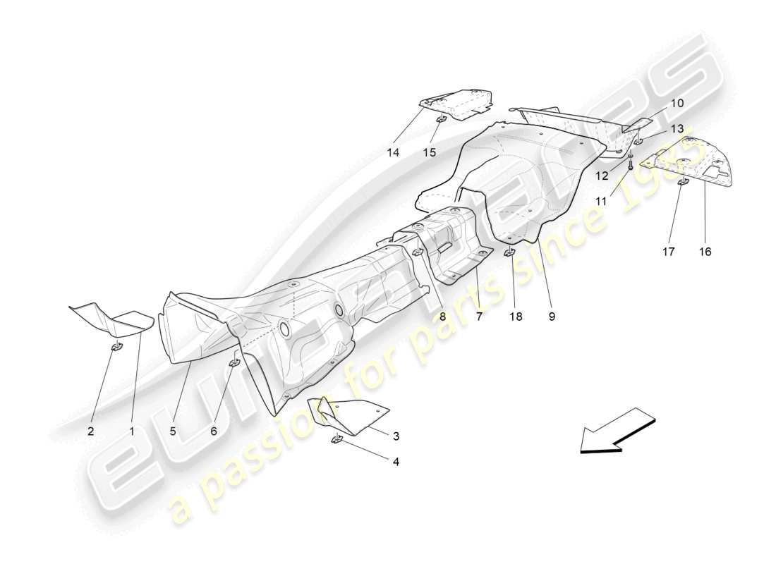 maserati grancabrio mc (2013) thermal insulating panels part diagram