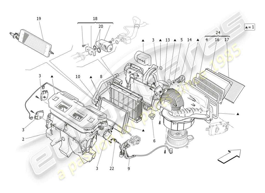 maserati levante (2017) a/c unit: dashboard devices parts diagram