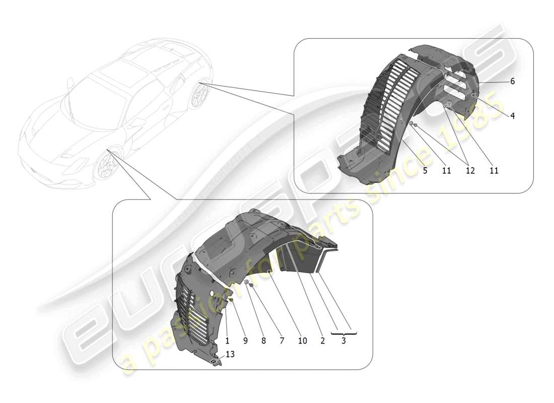 maserati mc20 cielo (2023) wheelhouse and lids part diagram