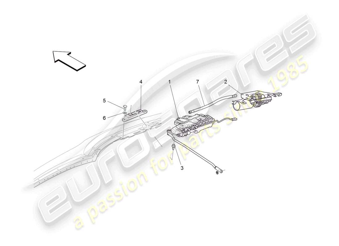 maserati grancabrio mc (2013) electrical capote: closings and microswitches part diagram