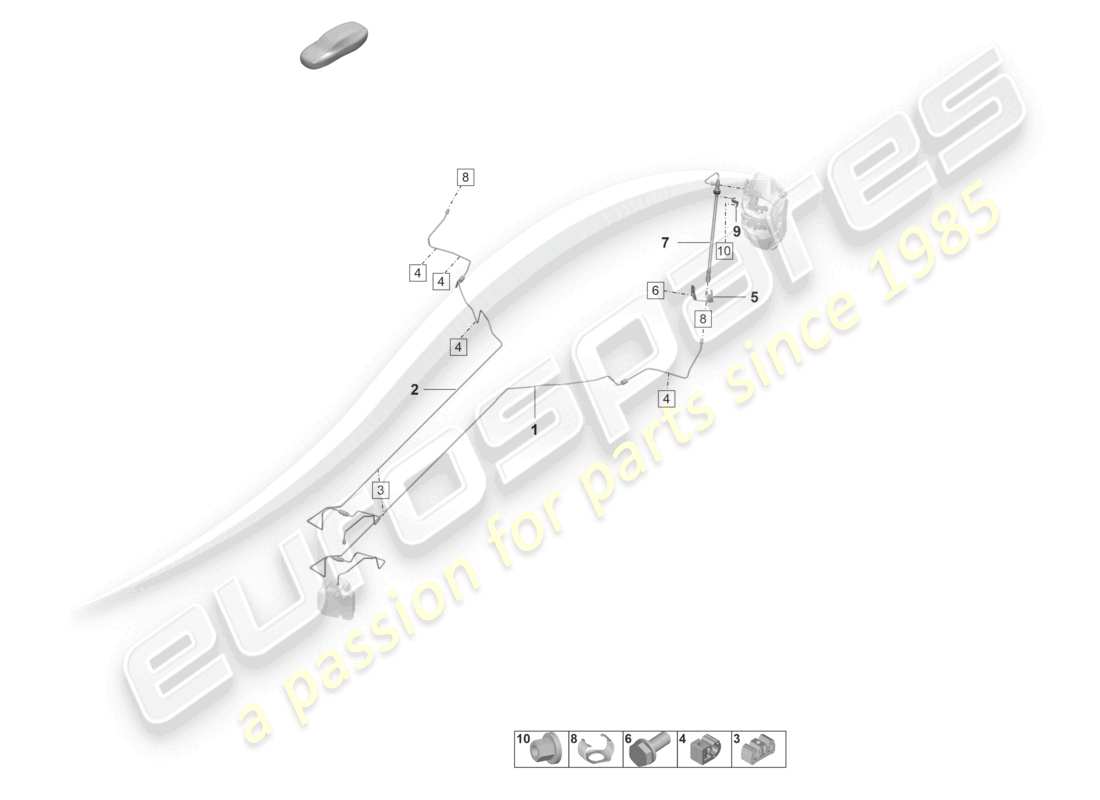 porsche 992 gt3/rs/st (2021 - 9j1) brake line center underbody rear rear axle part diagram