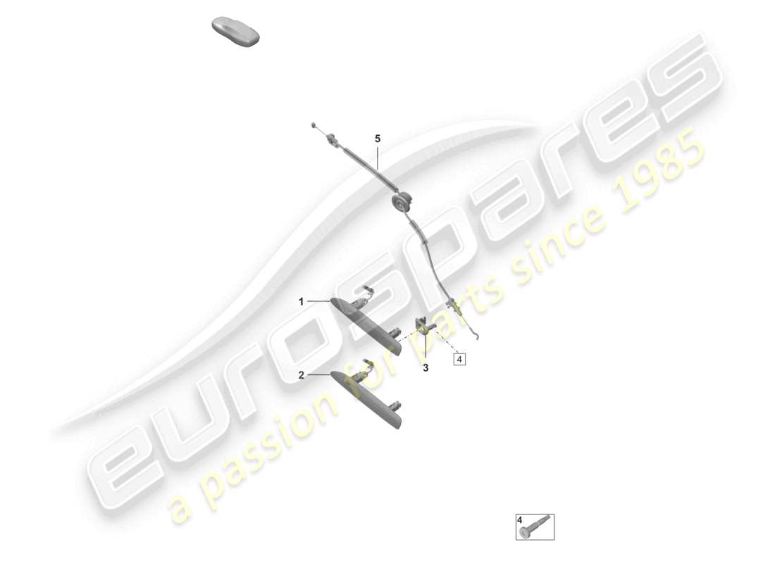 porsche 992 gt3/rs/st (2021 - 9j1) door handles part diagram