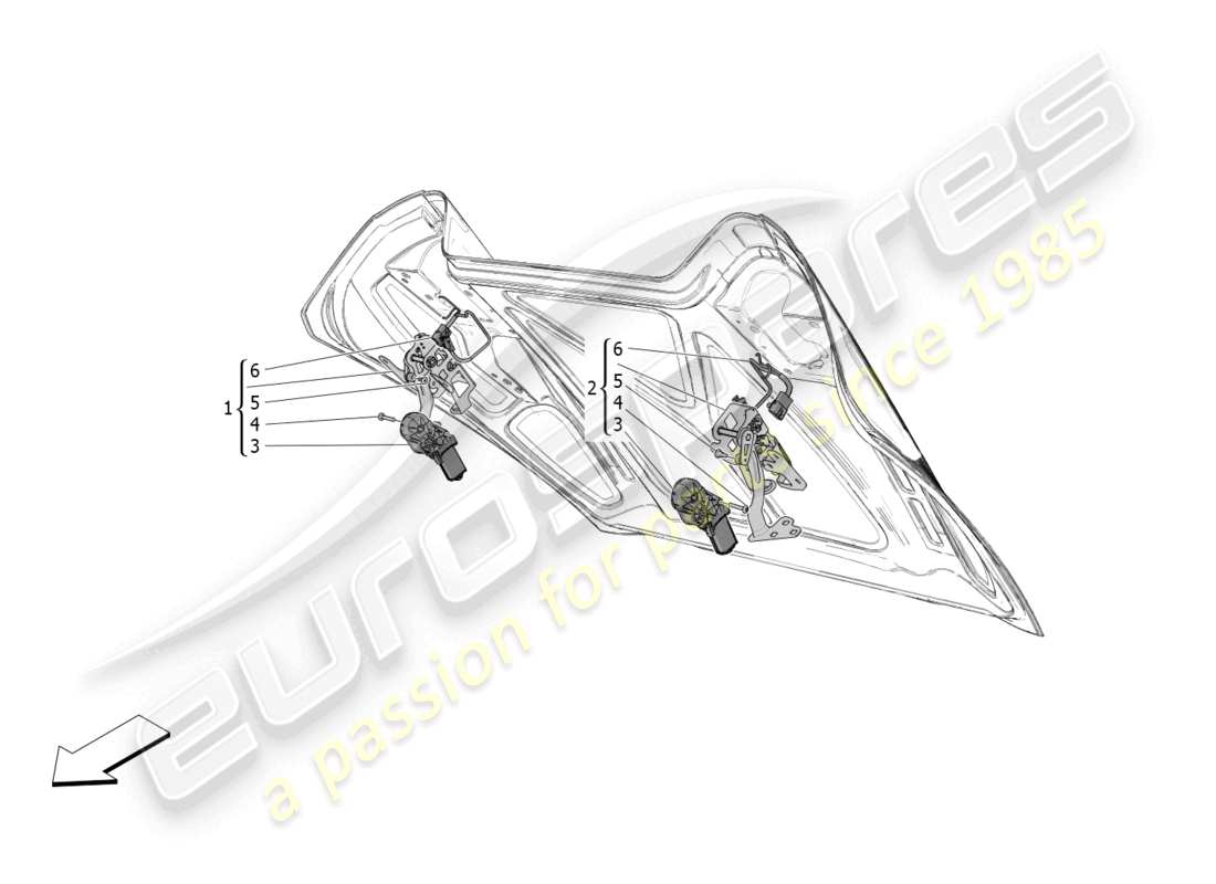 maserati mc20 cielo (2023) electrical capote: flaps part diagram