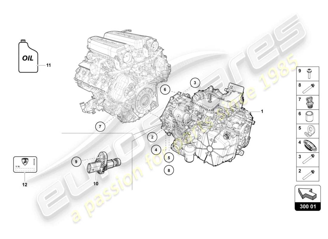 lamborghini tecnica (2024) automatic gearbox part diagram