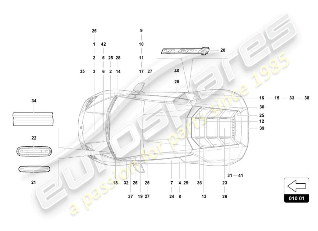 lamborghini tecnica (2024) inscriptions/lettering part diagram