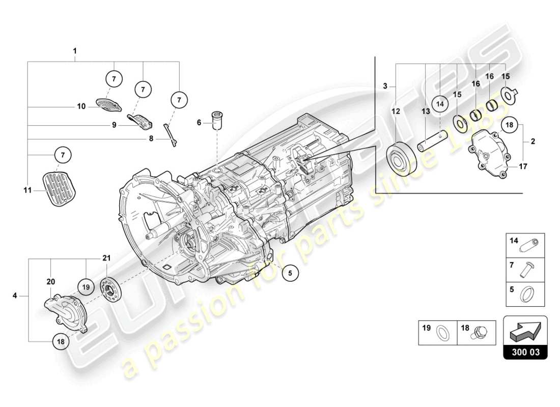 lamborghini ultimae (2022) outer components for gearbox part diagram