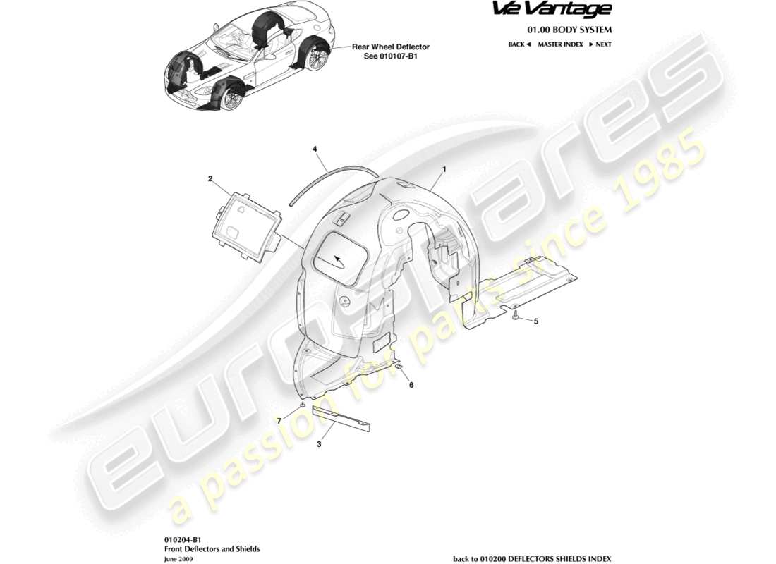 aston martin v12 vantage (2012) front wheel arches part diagram