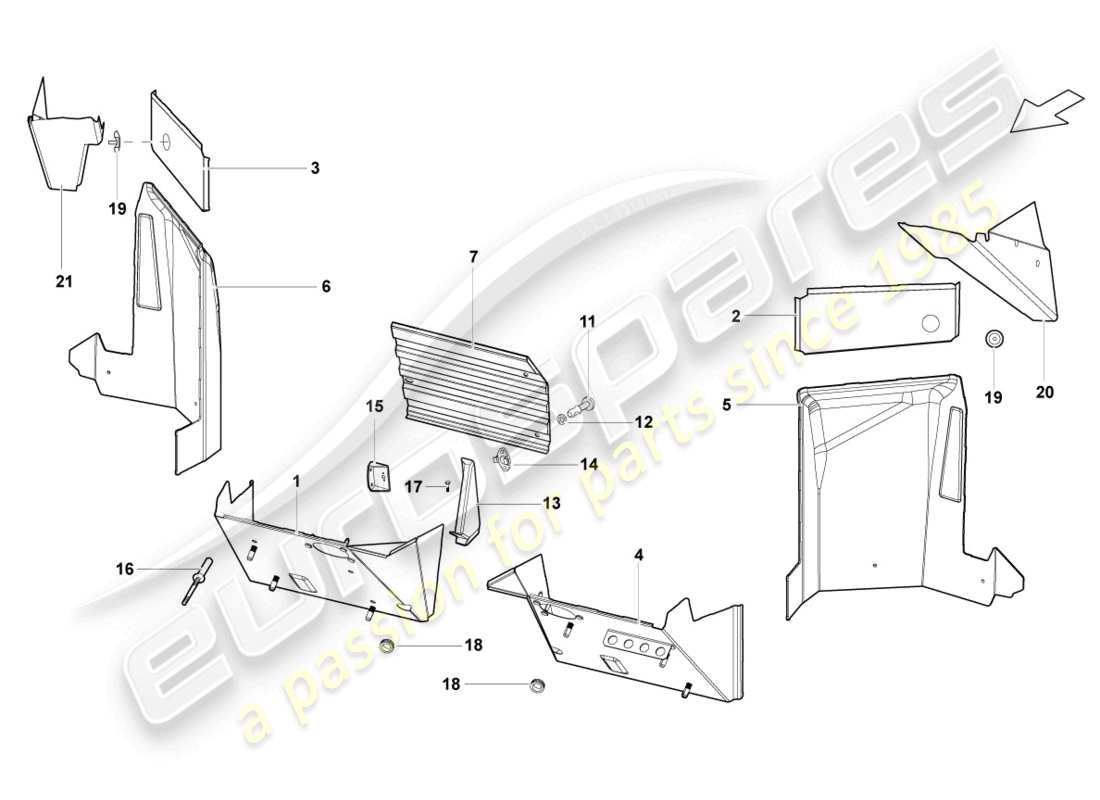 lamborghini lp560-4 spider (2013) bodywork front part parts diagram