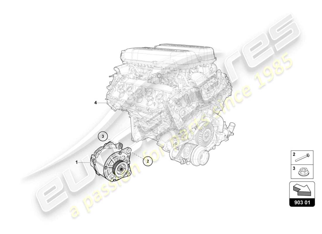 lamborghini evo spyder (2024) alternator part diagram