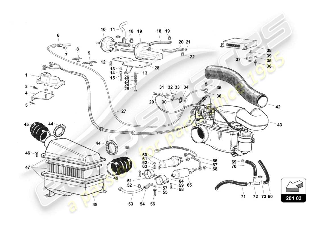 lamborghini countach 25th anniversary (1989) injection part diagram