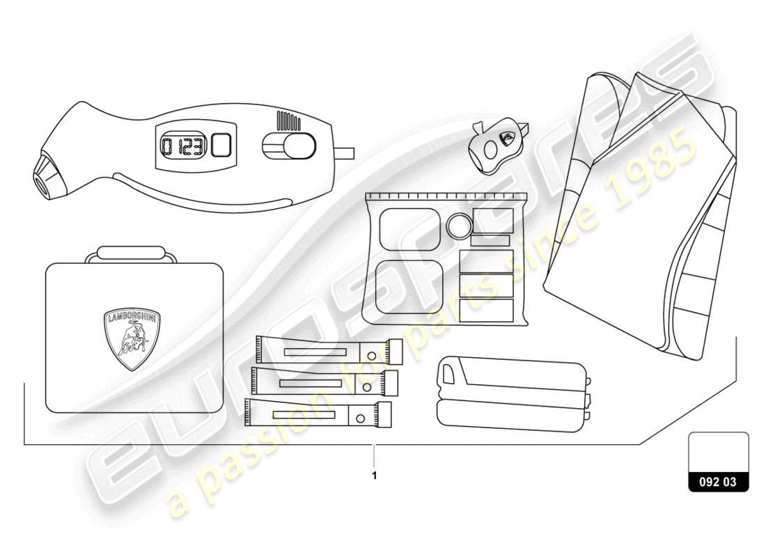 lamborghini urus performante (accessories) security equipment part diagram