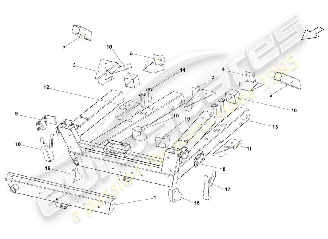 lamborghini lp560-4 spider (2011) bodywork front part lower part diagram