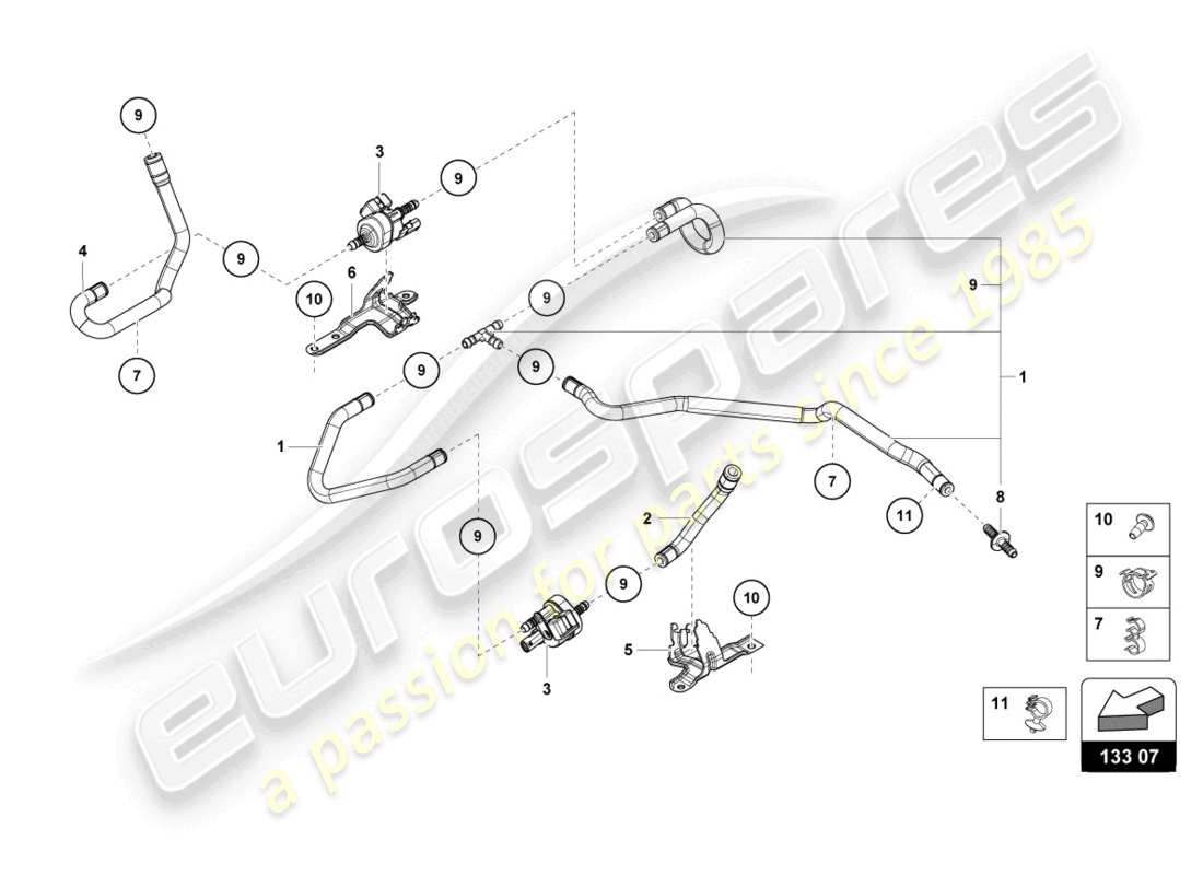 lamborghini evo spyder 2wd (2021) vacuum system part diagram