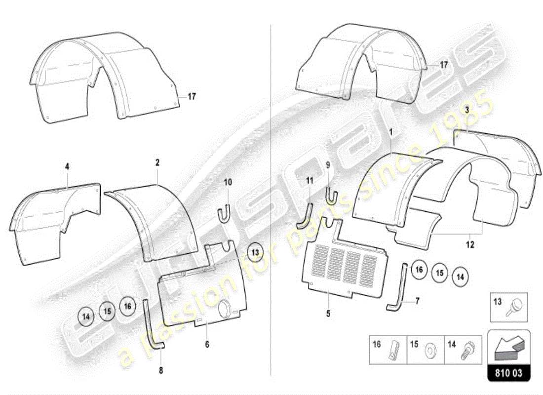 lamborghini diablo vt (1996) rear wheel housing part diagram