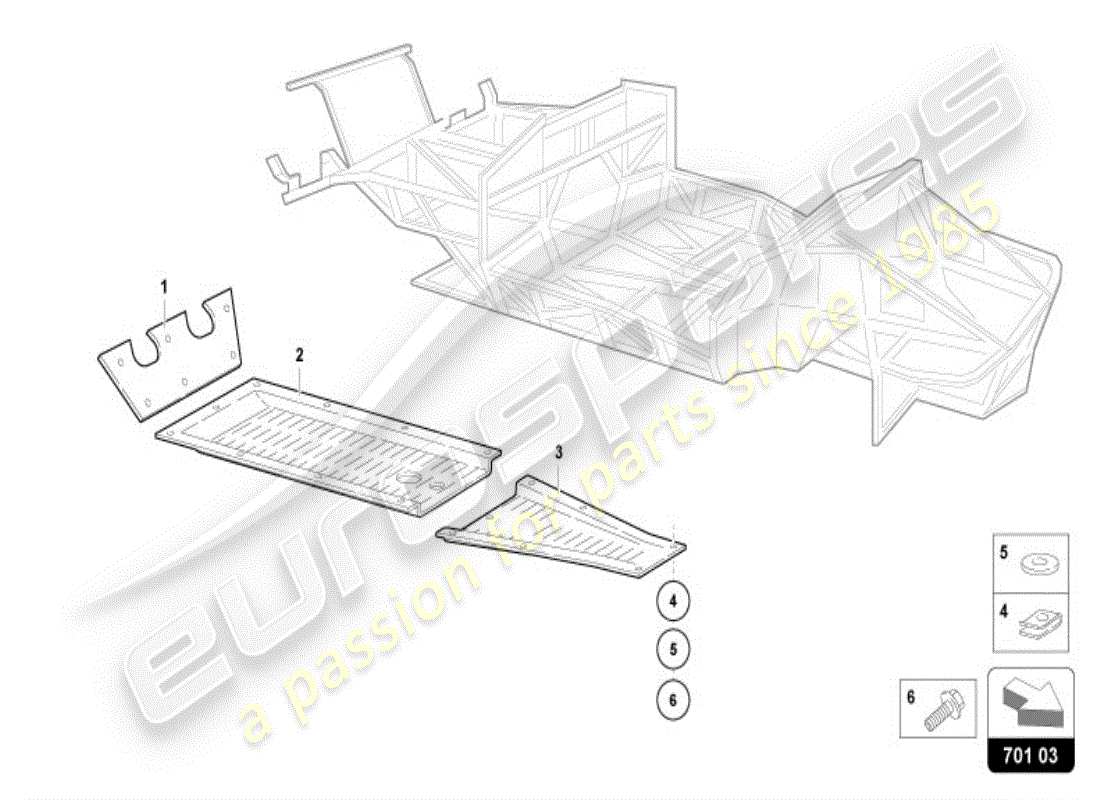 lamborghini diablo vt (1996) trim frame front part part diagram