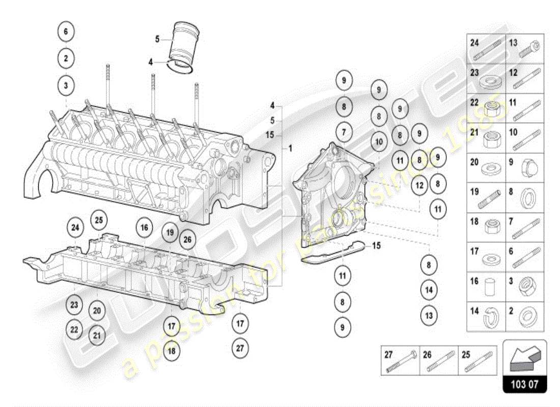 lamborghini diablo vt (1996) engine block part diagram