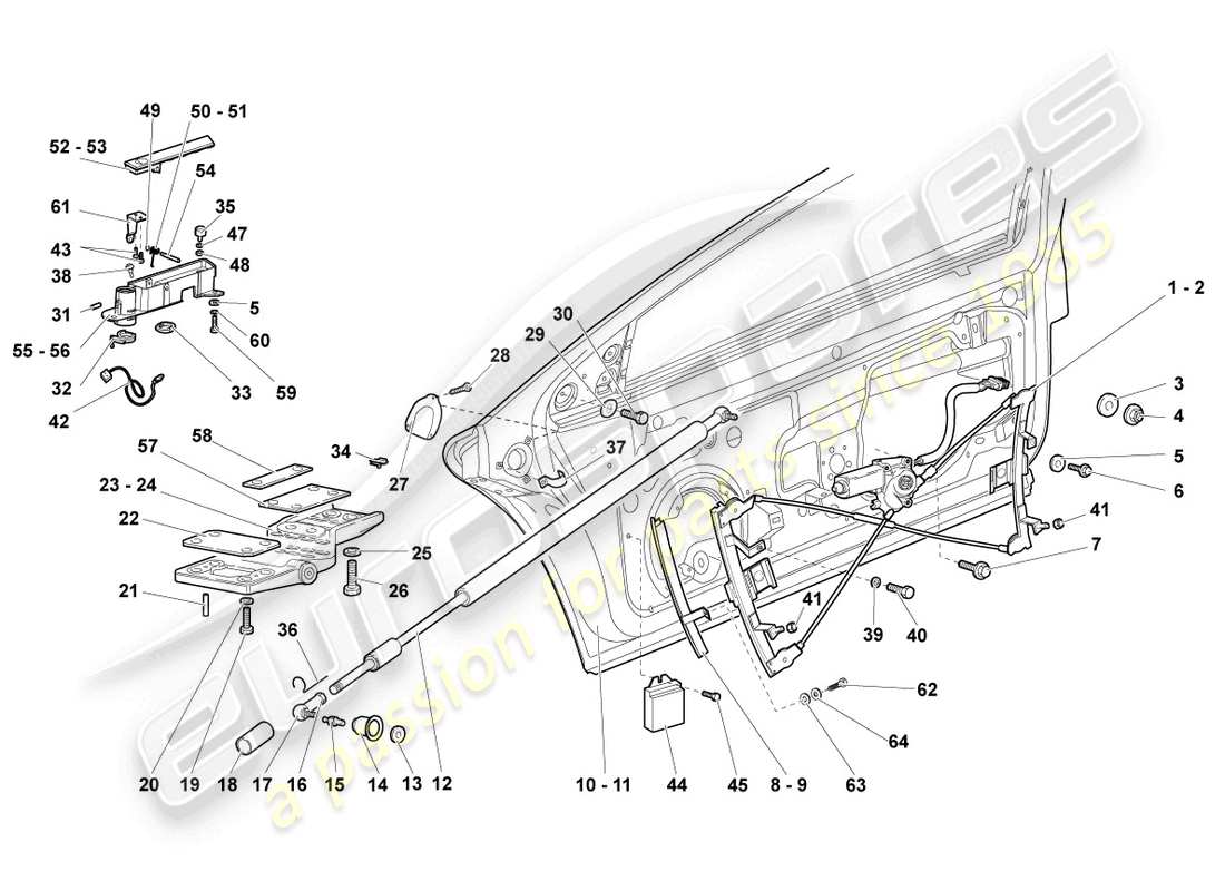 lamborghini reventon window regulator part diagram