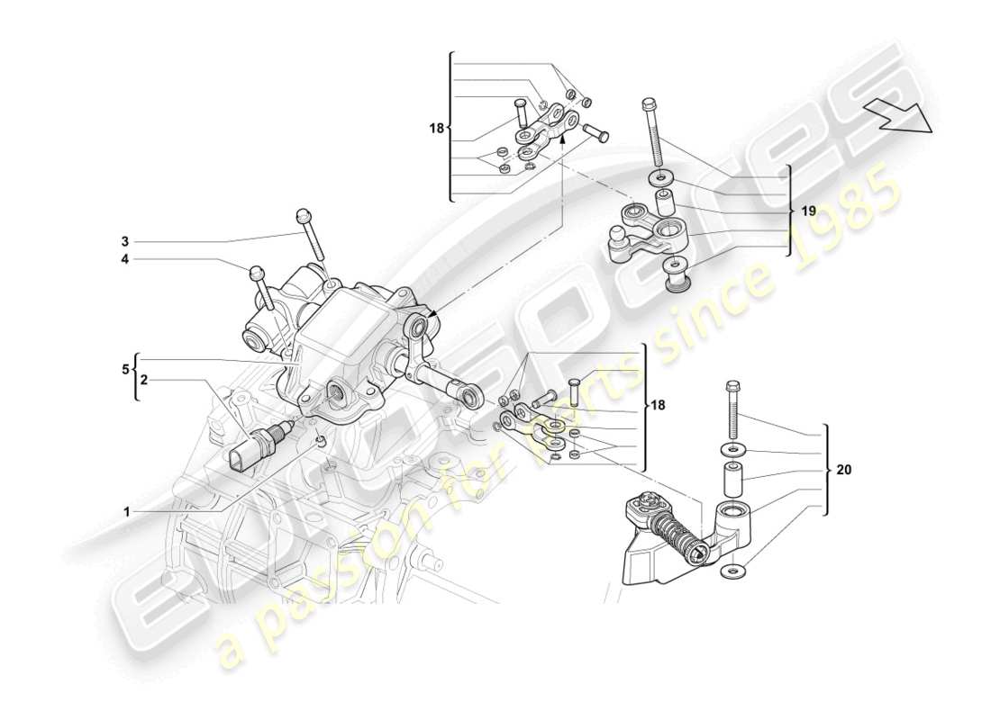 lamborghini lp560-4 spider (2011) selector mechanism outer part diagram