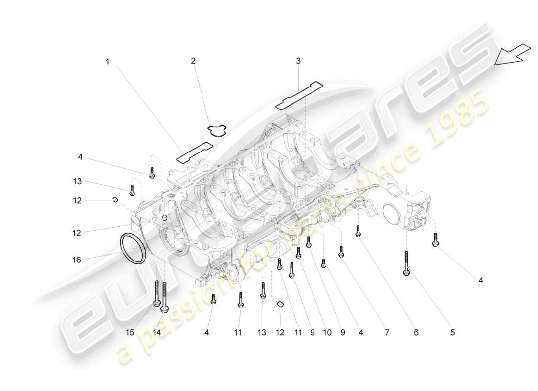 lamborghini lp560-4 spider (2011) crankcase housing lower part diagram