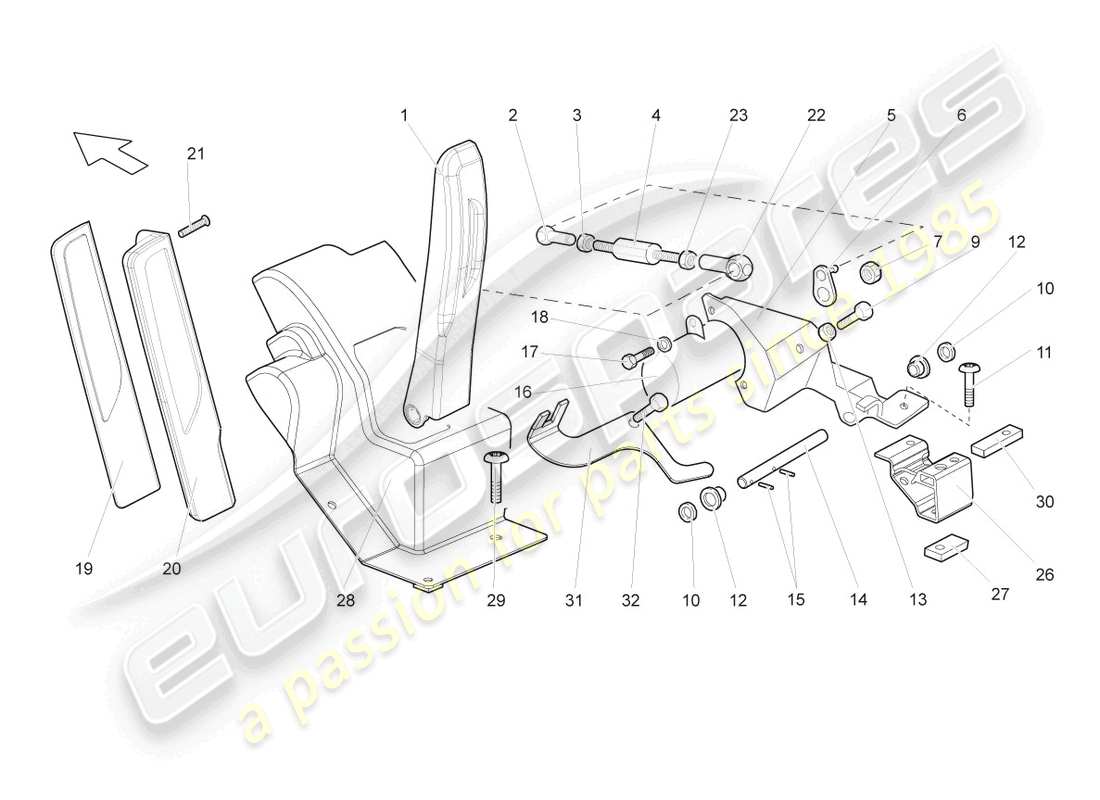 lamborghini gallardo spyder (2006) accelerator pedal lhd part diagram