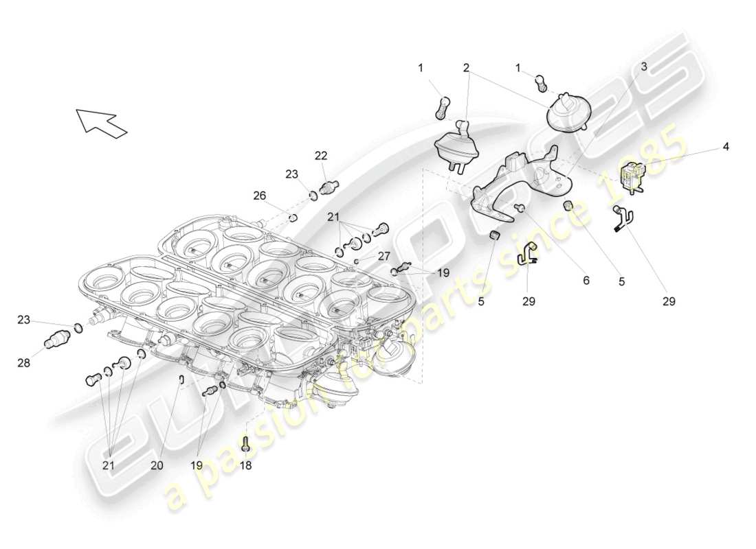 lamborghini gallardo spyder (2006) throttle control element part diagram