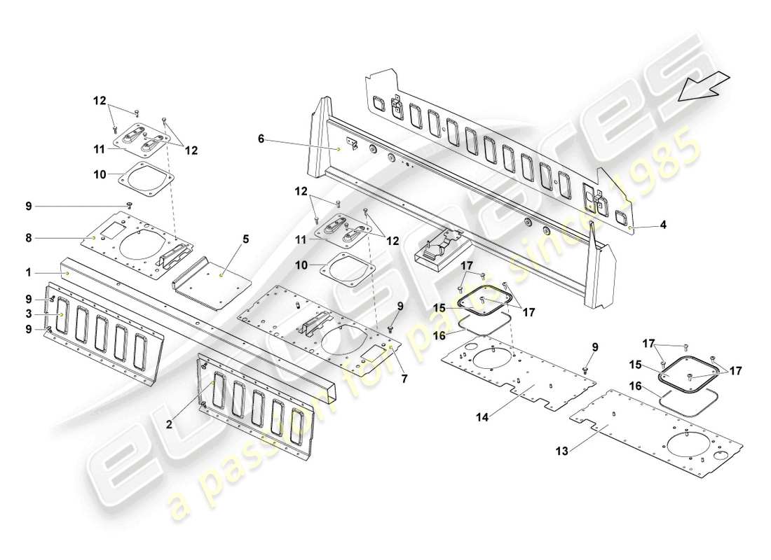 lamborghini blancpain sts (2013) rear panel part diagram