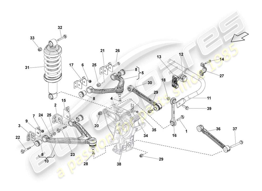 lamborghini lp560-4 spyder fl ii (2013) wishbone rear part diagram