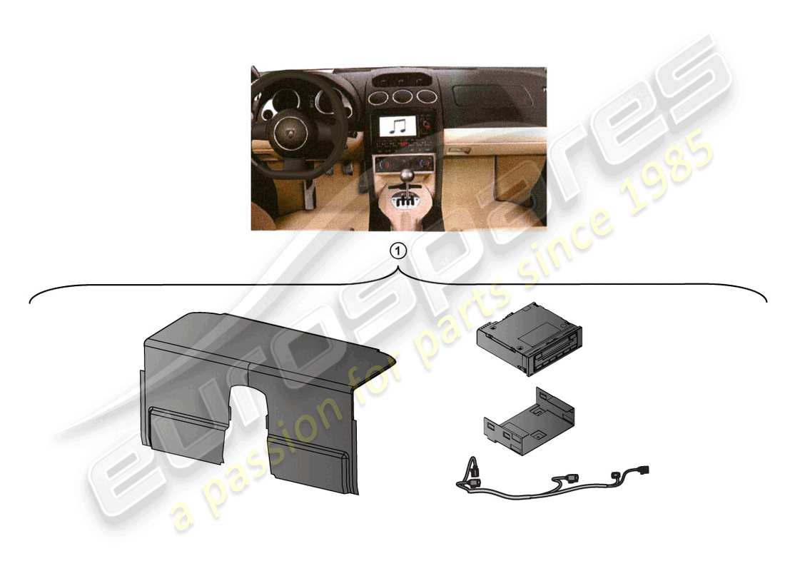 lamborghini lp560-4 spider (accessories) cd changer pack.,retrofit set part diagram