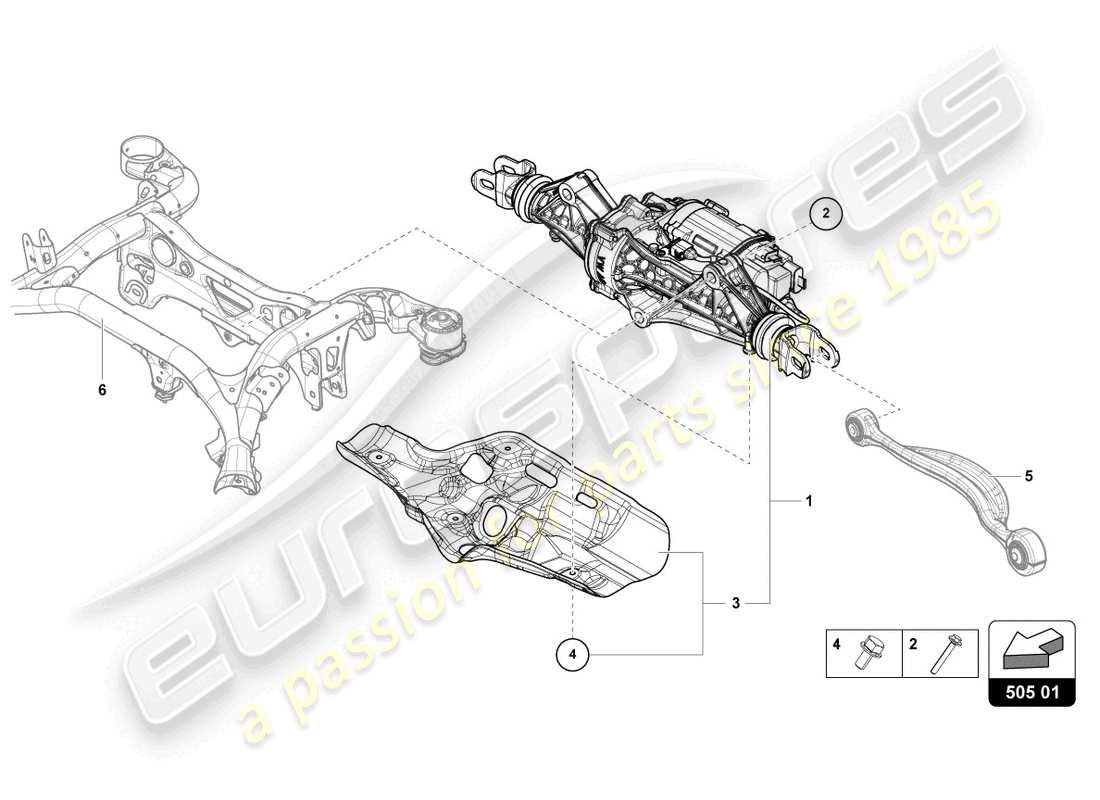 lamborghini urus performante (2024) steering gear part diagram