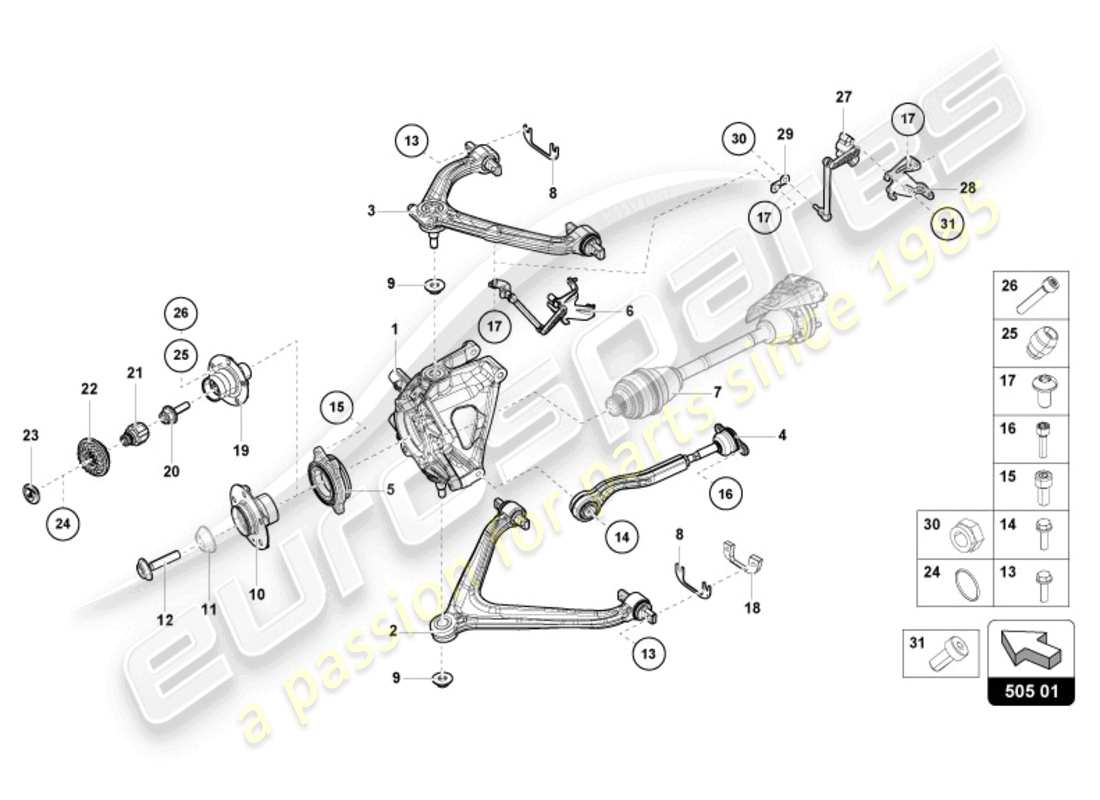 lamborghini sterrato (2024) rear axle rear part diagram