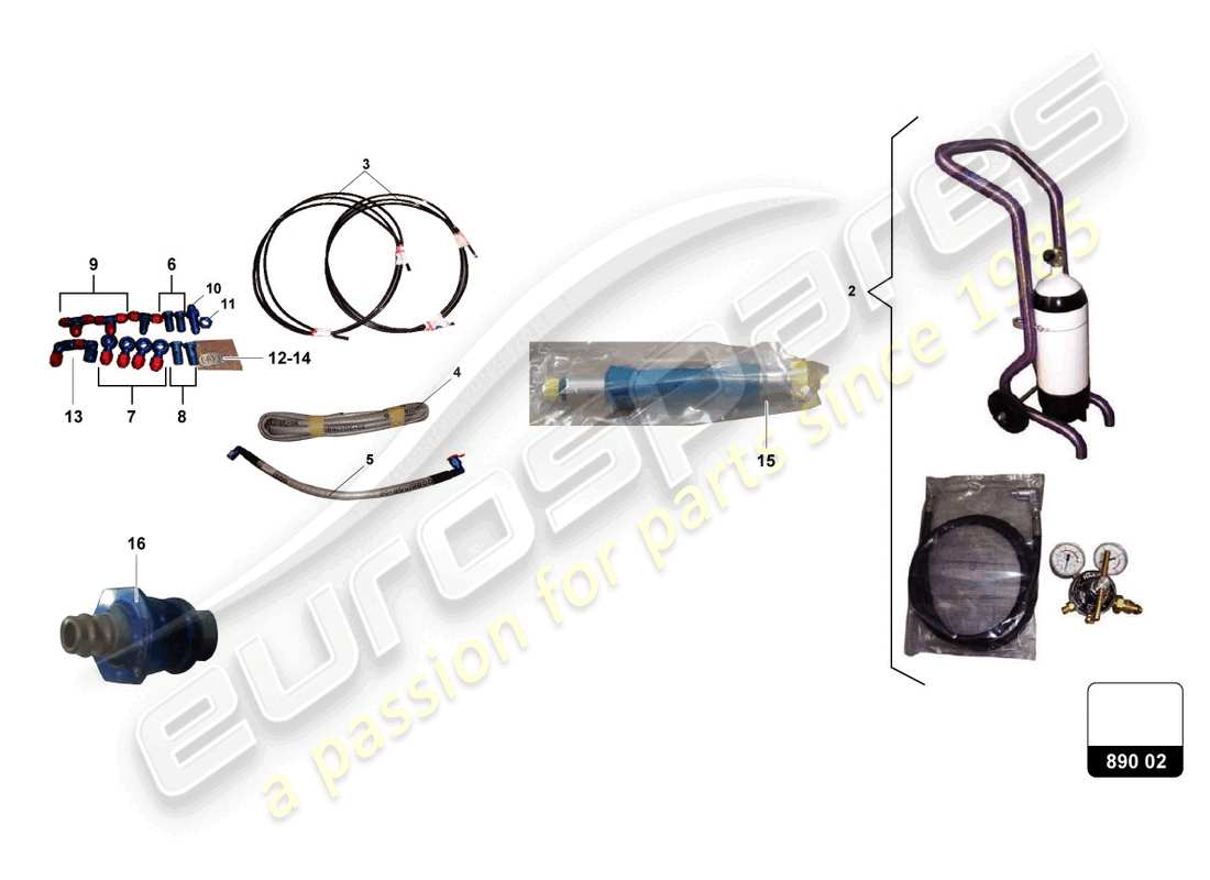 lamborghini super trofeo evo 2 (2022) airjack part diagram