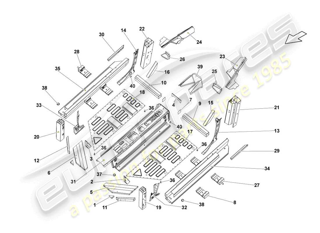 lamborghini lp560-4 coupe fl ii (2014) floor assembly part diagram