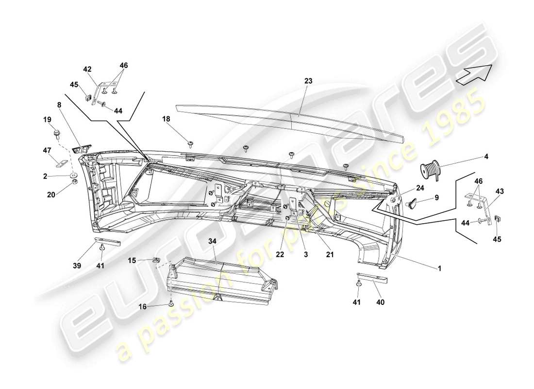 lamborghini lp570-4 sl (2013) bumper front part diagram