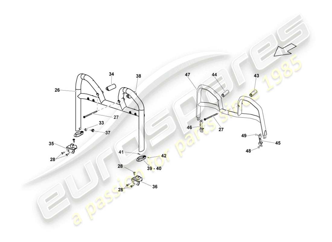 lamborghini blancpain sts (2013) overroll protection part diagram