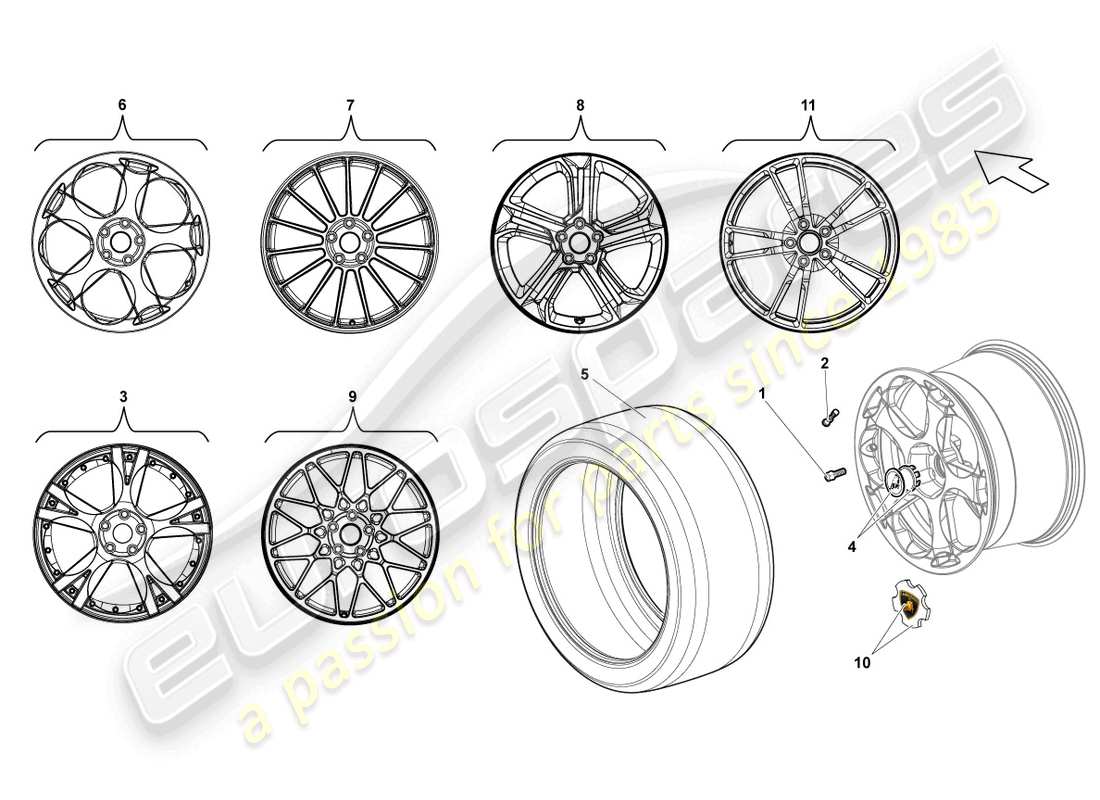 lamborghini blancpain sts (2013) aluminium rim rear part diagram