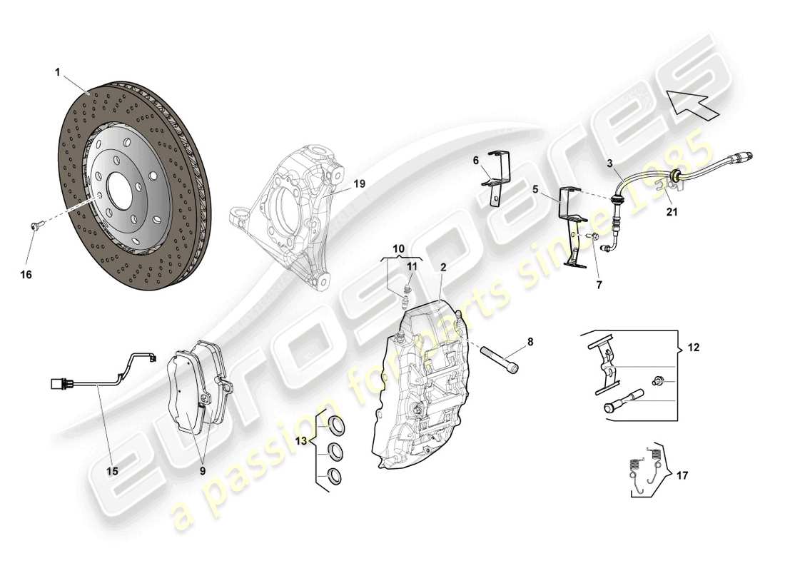 lamborghini lp570-4 sl (2012) disc brake front part diagram