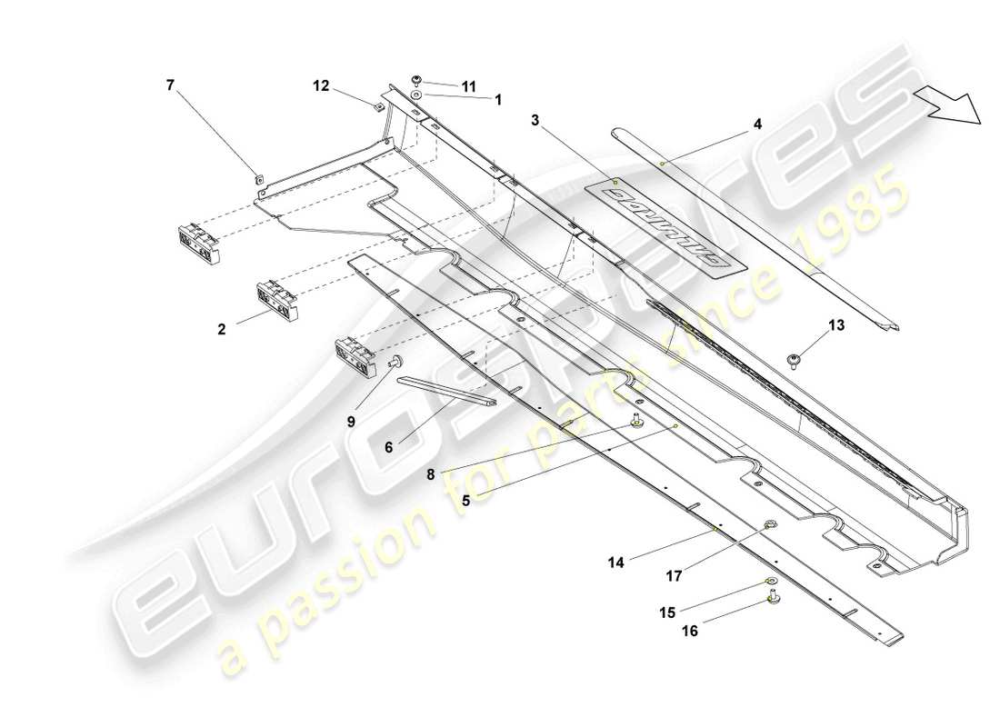 lamborghini lp570-4 sl (2012) side member trim part diagram