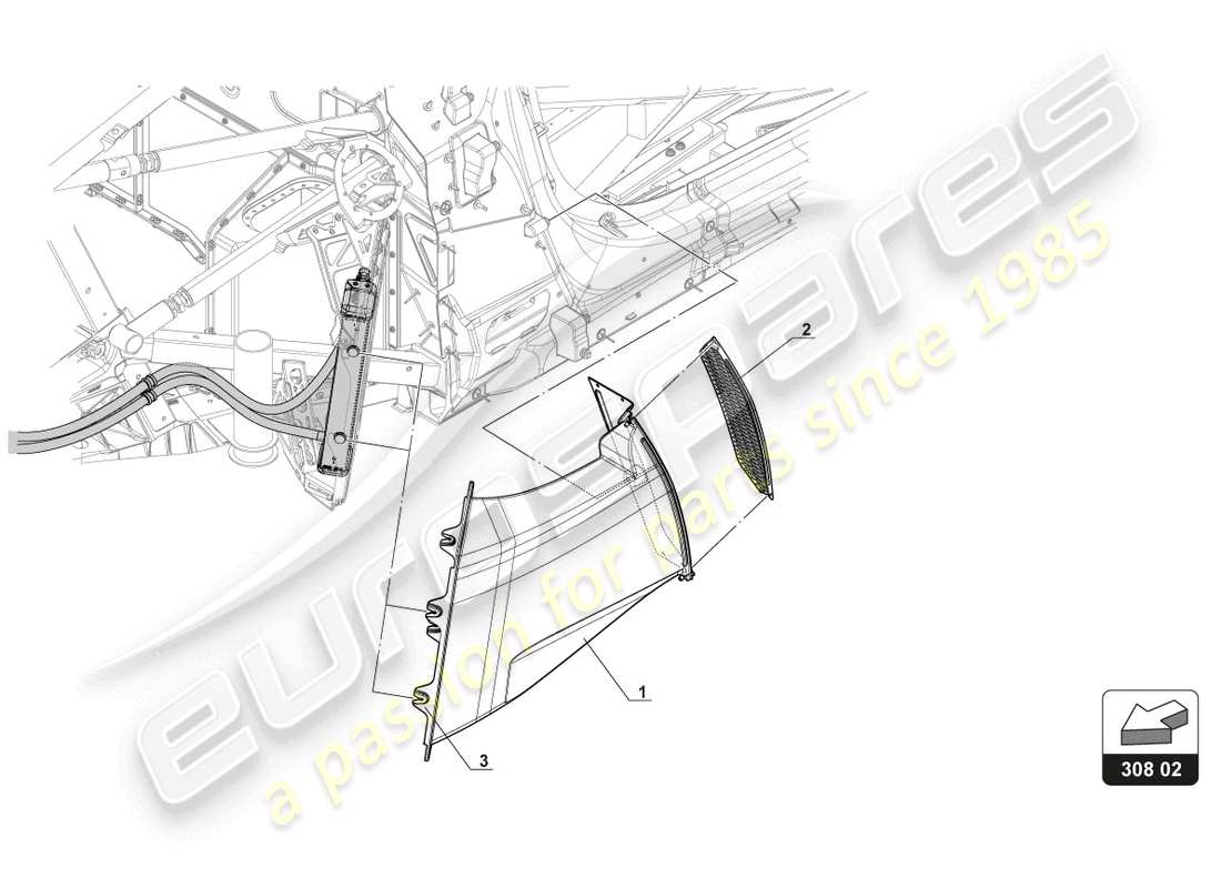 lamborghini gt3 evo (2018) gearbox oil cooling part diagram