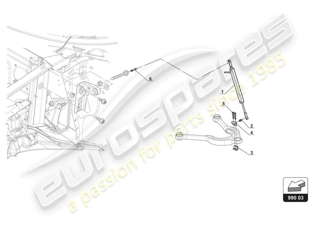 lamborghini gt3 (2017) front damper potentiometer part diagram