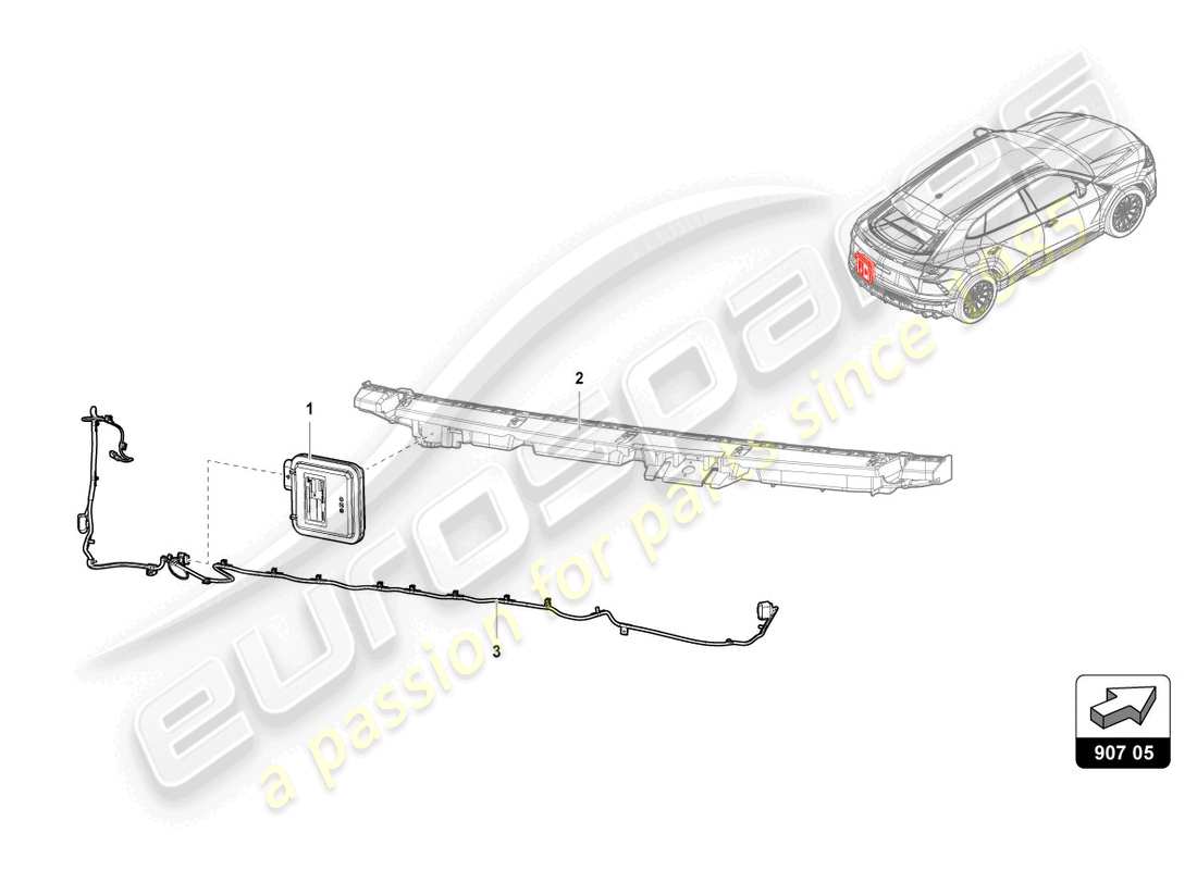 lamborghini urus s (2023) control unit for opening garage door part diagram