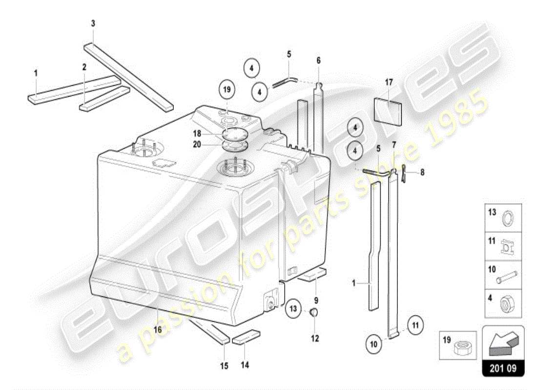 lamborghini diablo vt (1999) fuel tank - fast refueling part diagram