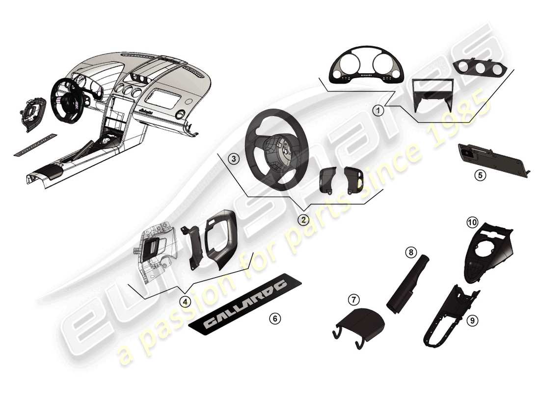 lamborghini lp560-4 spider (accessories) retrofit package part diagram