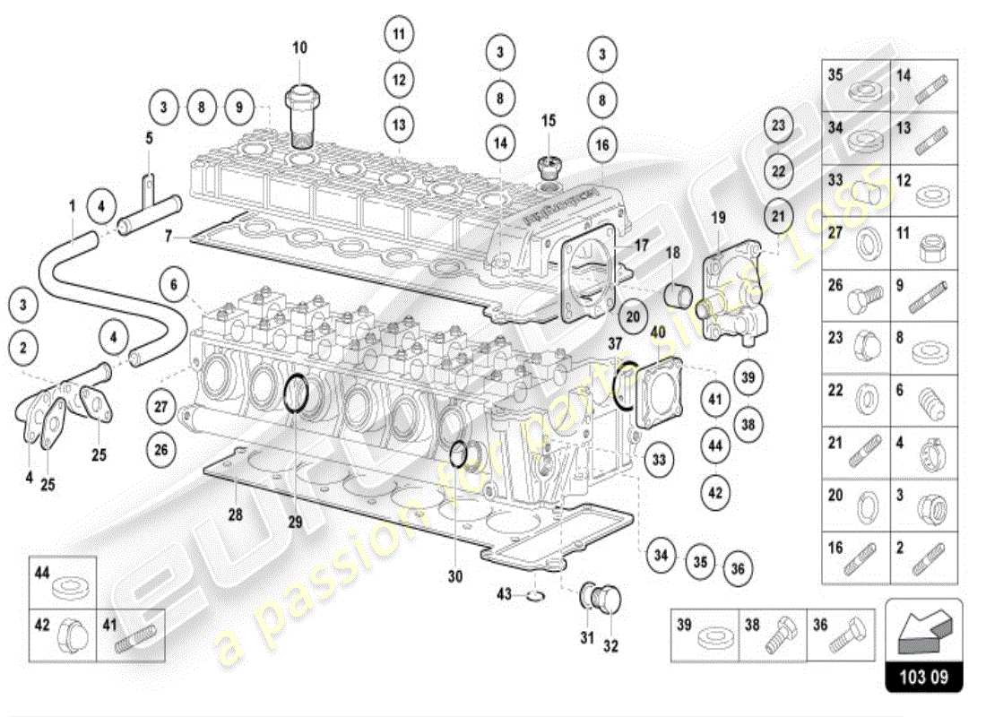 lamborghini diablo vt (1999) left head accessories part diagram