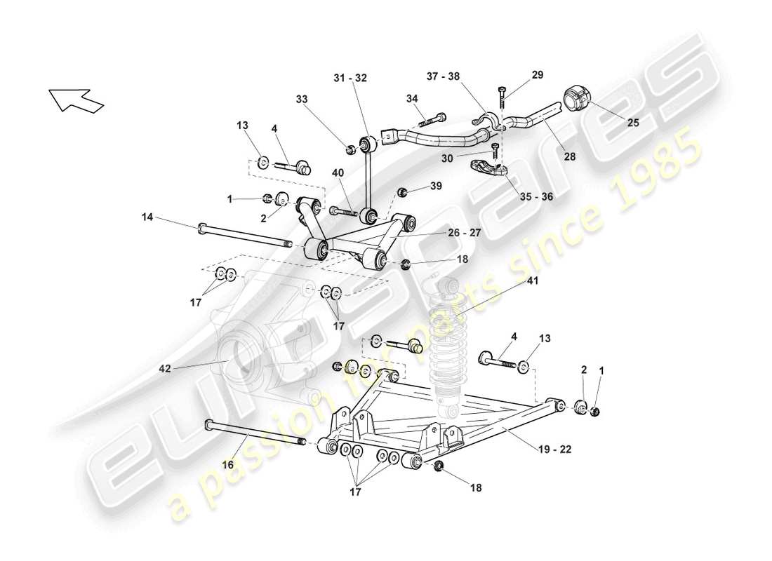 lamborghini lp640 coupe (2009) wishbone rear part diagram