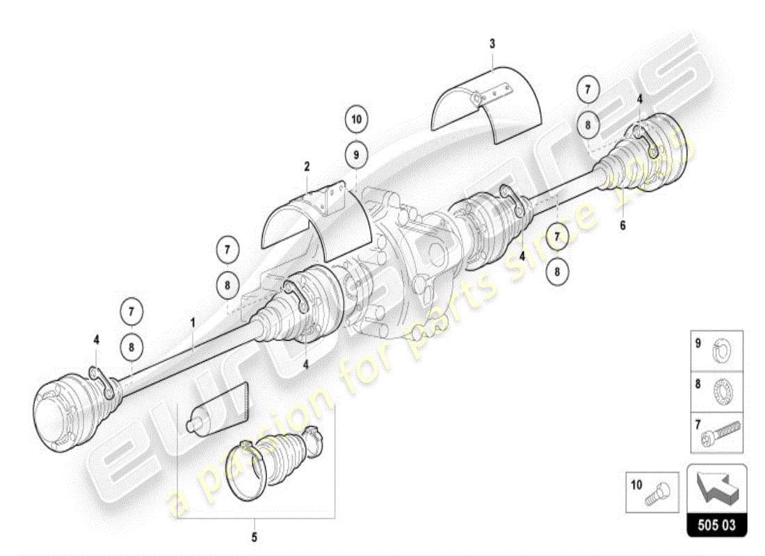 lamborghini diablo vt (1998) axle shaft rear part diagram