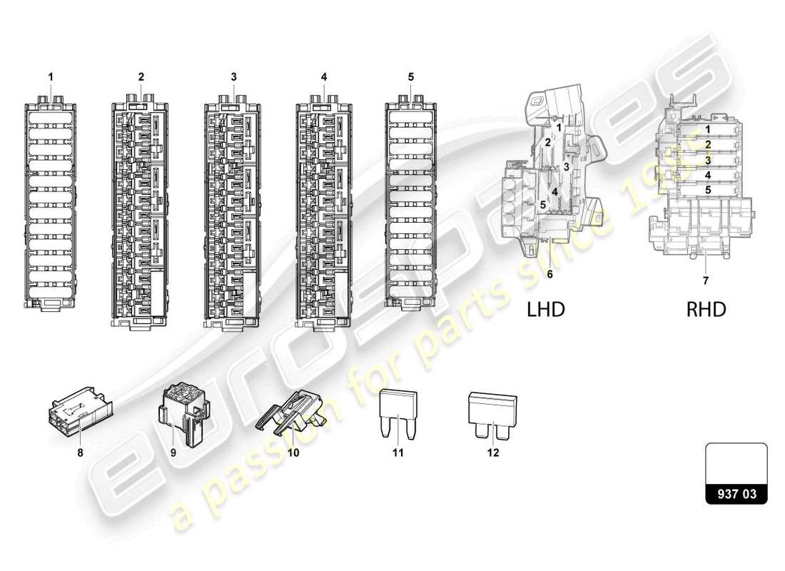 lamborghini urus (2022) fuses driver side part diagram